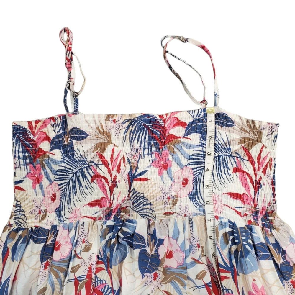 Ellison Dress Womens Size Medium Multicolor Tropical Print Ruffle Maxi Dress - Picture 7 of 11